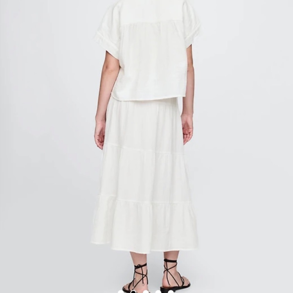 Elegant White Women's White Colton Gauzy Skirt